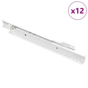 vidaXL Skuffeskinne 12 pcs Hvid 250 mm St&aring;l