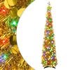 vidaXL Pop-up-LED-juletr&aelig; med stjerne 180 cm 100 LED'er PET Guld
