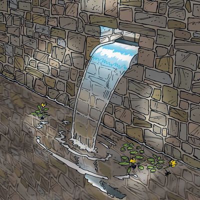 Ubbink vandfontæne Nevada 30 cm med LED-lys rustfrit stål