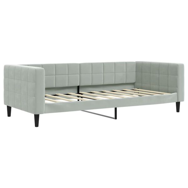 vidaXL daybed med madras 90x190 cm velour lysegr&aring;