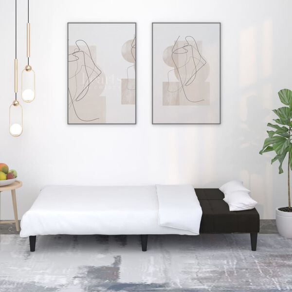 vidaXL 2-personers sovesofa mikrofiberstof sort