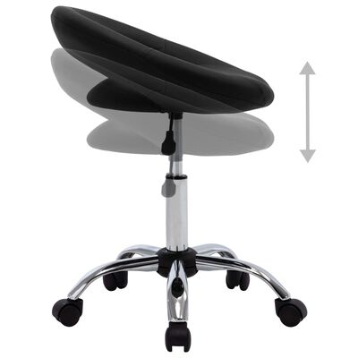 vidaXL arbejdsstol med hjul kunstlæder sort
