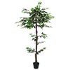 vidaXL Kunstig Ficus Plante Gr&oslash;n 85 x 18 x 160 cm Stof og tr&aelig;