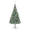 vidaXL juletr&aelig; med lys + julekugler og grankogler 210 cm