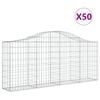 vidaXL buede gabionkurve 50 stk. 200x30x80/100 cm galvaniseret jern