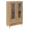 vidaXL Highboard Artisan Egetr&aelig; 69,5 x 31 x 115 cm Ingeni&oslash;rtr&aelig; og glas