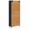 vidaXL Highboard med skuffe Sort eg 69,5 x 34 x 180 cm Konstrueret tr&aelig;