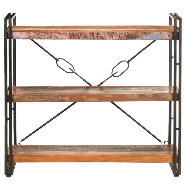 vidaXL bogreol m. 3 hylder 90x30x80 cm massivt genbrugstr&aelig;