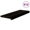 vidaXL trappem&aring;tter 12 stk. brunsort 70x25x2 cm massivt egetr&aelig;