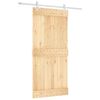 vidaXL Skyded&oslash;r Natur og hvid 95 x 210 cm Massivt Fyrretr&aelig;