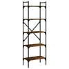 vidaXL bogreol med 5 hylder 56x31,5x174 cm konstrueret tr&aelig; r&oslash;get eg