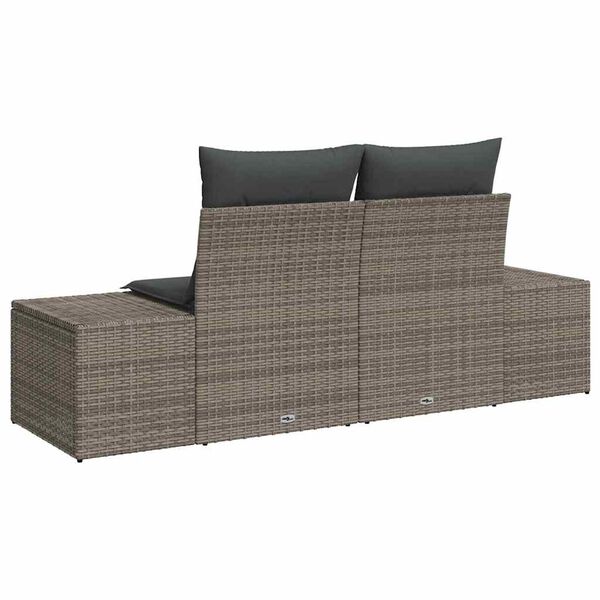 vidaXL Havemøbelsofa Grå 123 x 62 x 69cm polyrattan