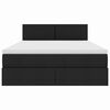 vidaXL Seng med opbevaring og LED med madras Sort 140 x 200 cm Stof