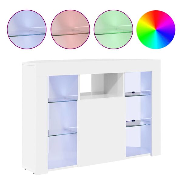 vidaXL Hj&oslash;rne LED TV Skab H&oslash;jglans Hvid 100x40x68cm Konstrueret tr&aelig;