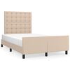 vidaXL sengeramme med sengegavl 120x200 cm kunstl&aelig;der cappuccinofarvet