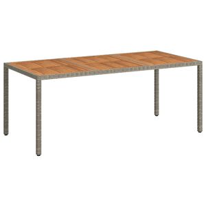 vidaXL havebord 190x90x75 cm polyrattan og akacietr&aelig; gr&aring;