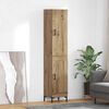 vidaXL Highboard Artisan Egetr&aelig; 69,5 x 34 x 180 cm Konstrueret tr&aelig;