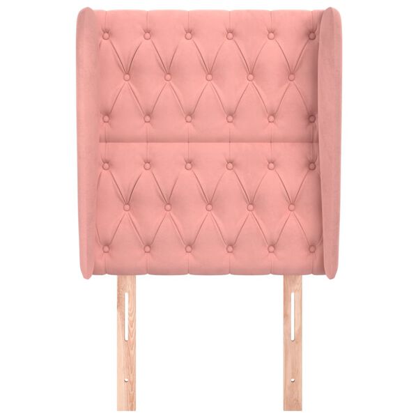 vidaXL sengegavl med kanter 83x23x118/128 cm fl&oslash;jl pink