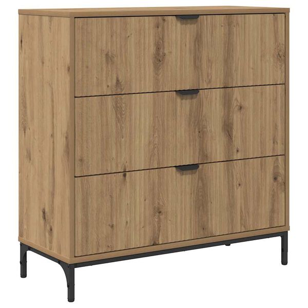 vidaXL Sideboard Artisan Egetr&aelig; 79,5 x 33 x 82 cm Konstrueret tr&aelig;