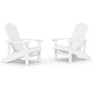 vidaXL Adirondack-havestole 2 stk. HDPE hvid
