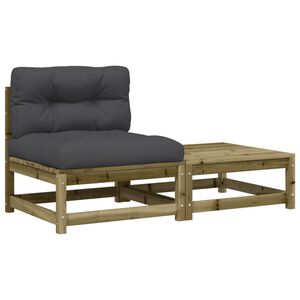 vidaXL sofa med hynder og fodskammel uden arml&aelig;n