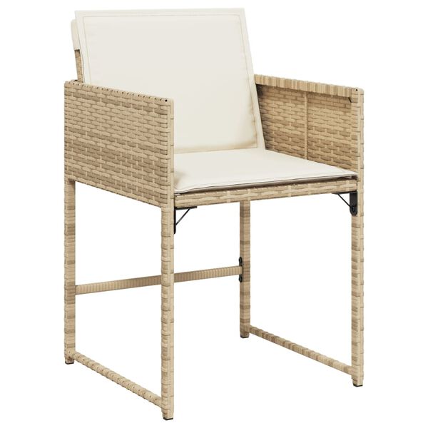 vidaXL havestole 4 stk. med hynder polyrattan beige
