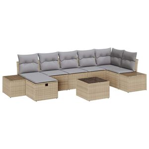 vidaXL Sofa S&aelig;t med pude 7 pcs polyrattan