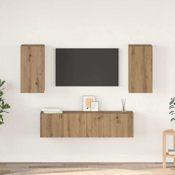 vidaXL TV-m&oslash;bels&aelig;t 4 pcs artisan eg 60 x 30 x 30 cm Konstrueret tr&aelig;