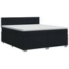 vidaXL Boxmadras med topmadras med hovedg&aelig;rde Sort 180 x 200 cm Stof