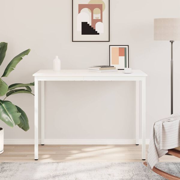 vidaXL Barbord Hvid 110 x 55 x 105 cm Massiv fyrretr&aelig;