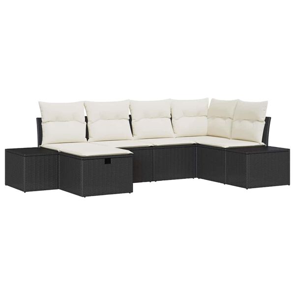 vidaXL Sofa S&aelig;t med pude 7 pcs polyrattan