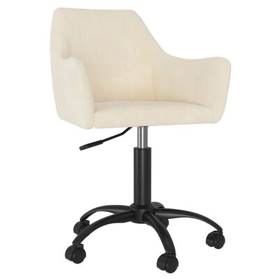 vidaXL drejelige spisebordsstole 4 stk. fløjl cremefarvet