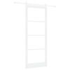 vidaXL Skyded&oslash;r 93 x 232 cm Massivt fyrretr&aelig; og glas Hvid