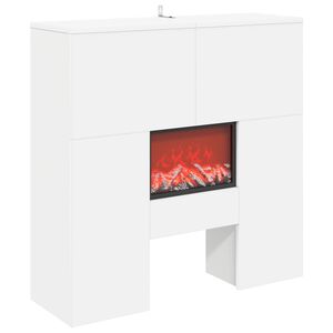 vidaXL Elektrisk pejs Hvid 75 x 24,5 x 75 cm Konstrueret tr&aelig;