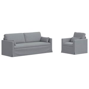 vidaXL Sofa S&aelig;t 2 pcs Lysegr&aring; 198 x 78 x 80 cm Stof