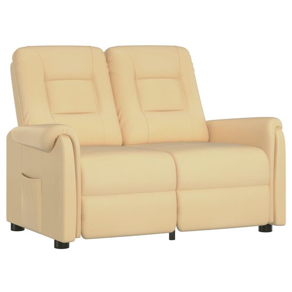 vidaXL 2-personers massagestol mikrofiberstof cremefarvet