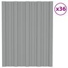 vidaXL Tagpanel 36 pcs Gr&aring; 60 x 45 cm Galvaniseret st&aring;l