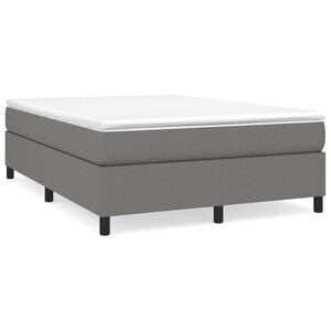 vidaXL Boxspring sengeramme 140x200 cm stof m&oslash;rkegr&aring;