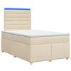 vidaXL Boxmadras med topmadras Cremefarvet 120 x 190 cm Stof