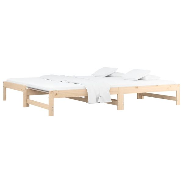 vidaXL daybed med udtr&aelig;k 2x(90x190) cm massivt fyrretr&aelig;