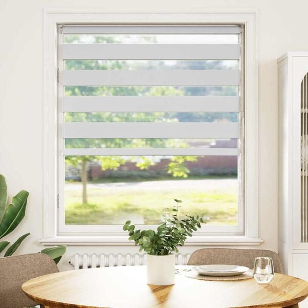 vidaXL zebragardin hvid 110x100 cm stofbredde 105,9 cm polyester