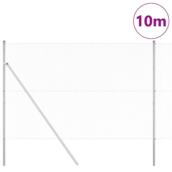vidaXL Hegnsp&aelig;l S&oslash;lv 10 x 1,6 m (13 mm mesh) St&aring;l