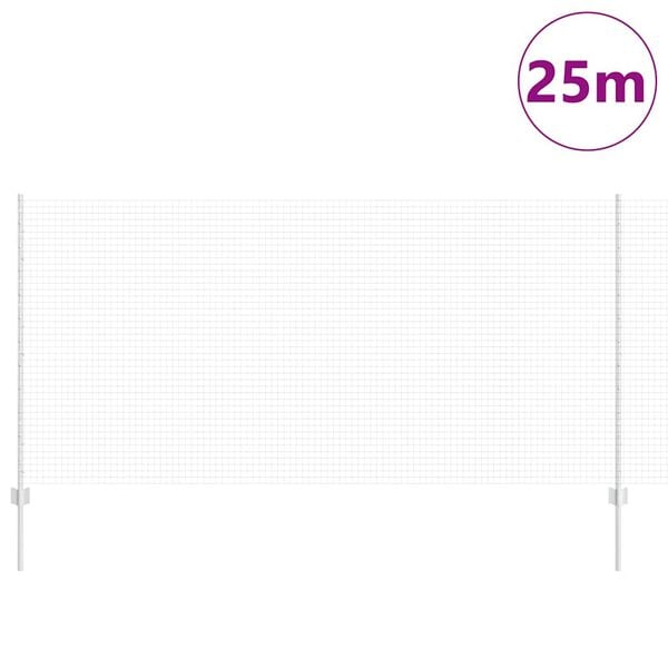 vidaXL Hegn med post S&oslash;lv 1,2 x 25 m St&aring;l