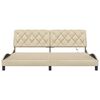 vidaXL sengeramme med LED uden madras 200x200 cm stof cremefarvet