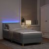 vidaXL LED Box Spring Bed med madras med LED Lysegr&aring; 90 x 200 cm Stof