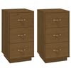 &nbsp;vidaXL sengeborde 2 stk. 40x40x75 cm massivt fyrretr&aelig; gyldenbrun