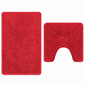 vidaXL Anti-skid badev&aelig;gs m&aring;ttes&aelig;t 2 stk. R&oslash;d 50 x 50 cm PP