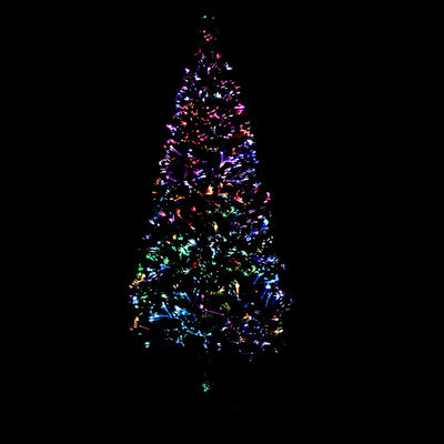 vidaXL kunstigt juletræ med fod 240 cm fiberoptik grøn