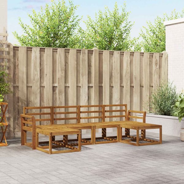 vidaXL Udend&oslash;rs sofagruppe 6 pcs Naturfarvet Konstrueret tr&aelig;