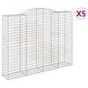 vidaXL buede gabionkurve 5 stk. 300x50x220/240 cm galvaniseret jern